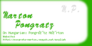 marton pongratz business card